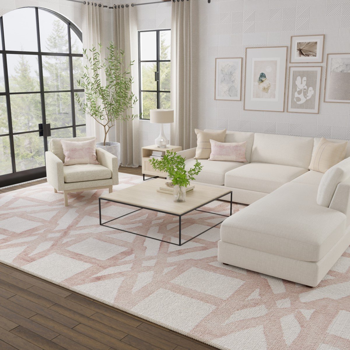 Feizy Lorrain 8571F Blush Rug - view 4