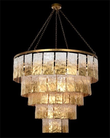John-Richard Twilight Twenty-Four-Light Slumped Glass Chandelier, Gold