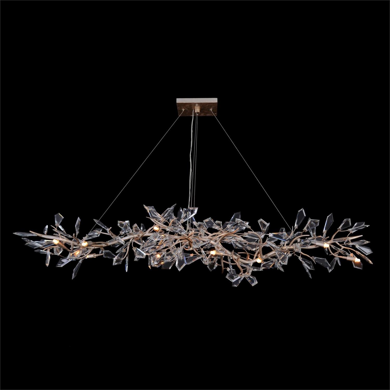 John-Richard Kotta Fourteen-Light Cut-Crystal Oblong Chandelier