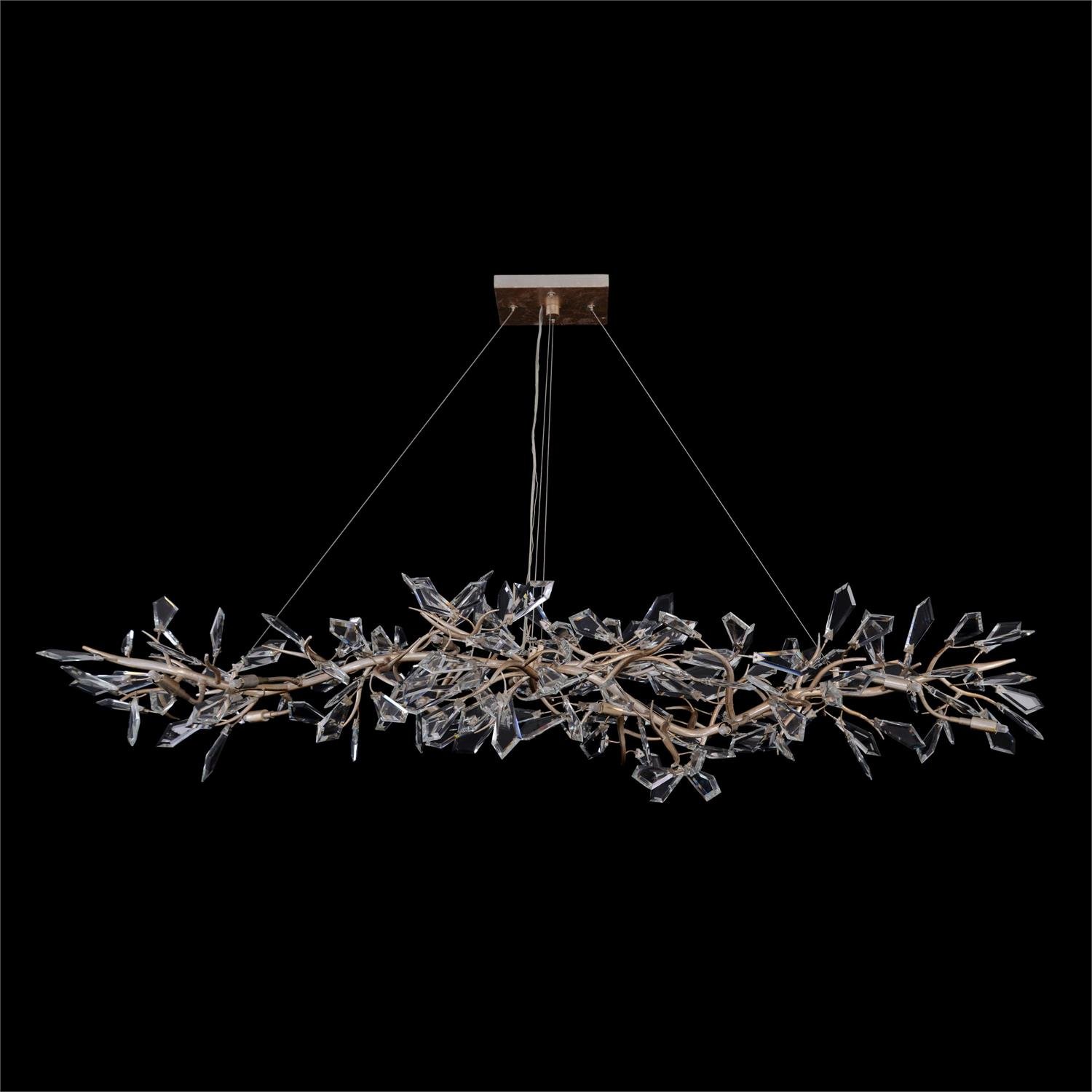 John-Richard Kotta Fourteen-Light Cut-Crystal Oblong Chandelier
