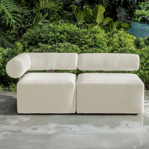 Uttermost Bolster Back Outdoor Sofa, Corner - Image 2
