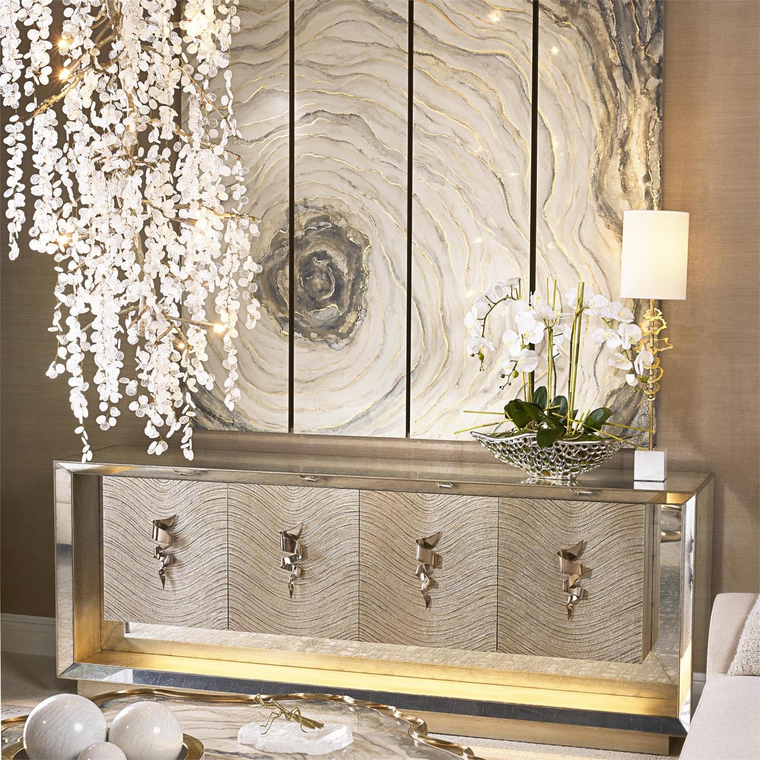 John-Richard Moon Shadow Four-Door Lighted Sideboard