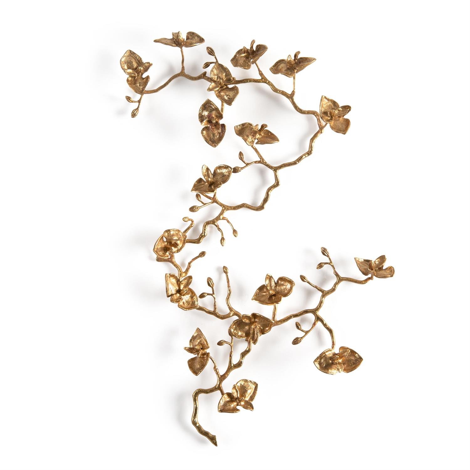 John Richard Brass Orchid Wall Sculpture II