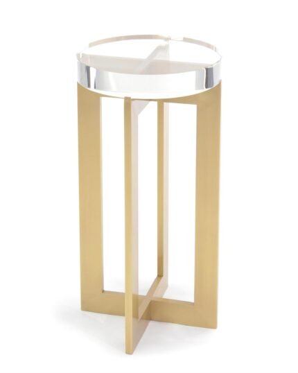 John Richard Brass And Crystal Martini Table