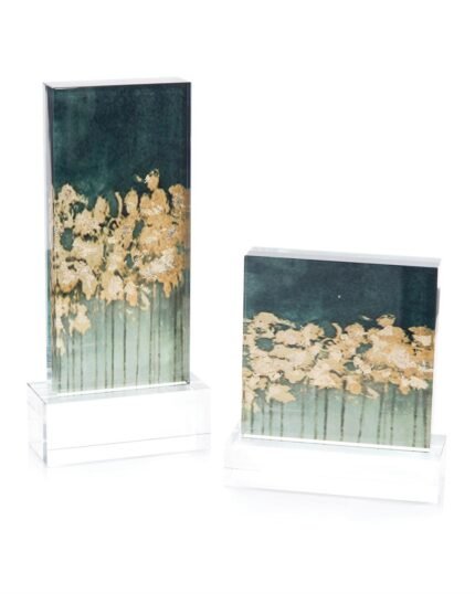 John Richard Set of Two Gold Over Teal