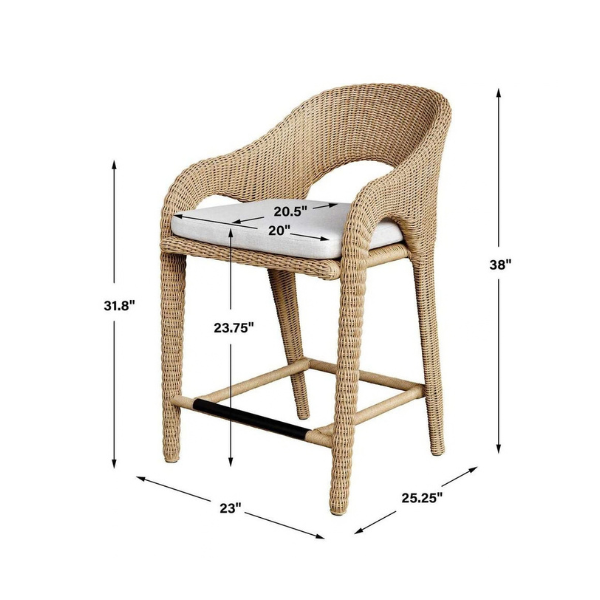 Uttermost Kavali Outdoor Counter Stool - Image 12
