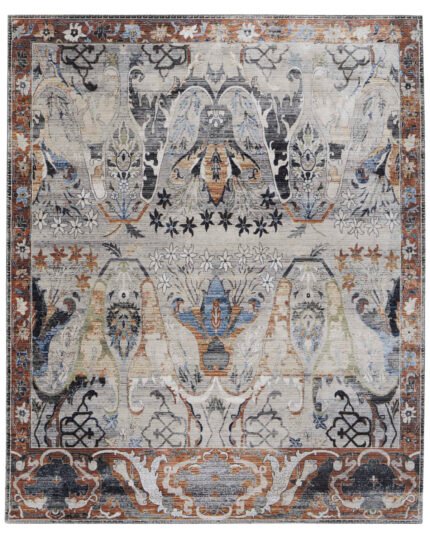 Feizy Melrose 39P2F Gray/Rust Rug