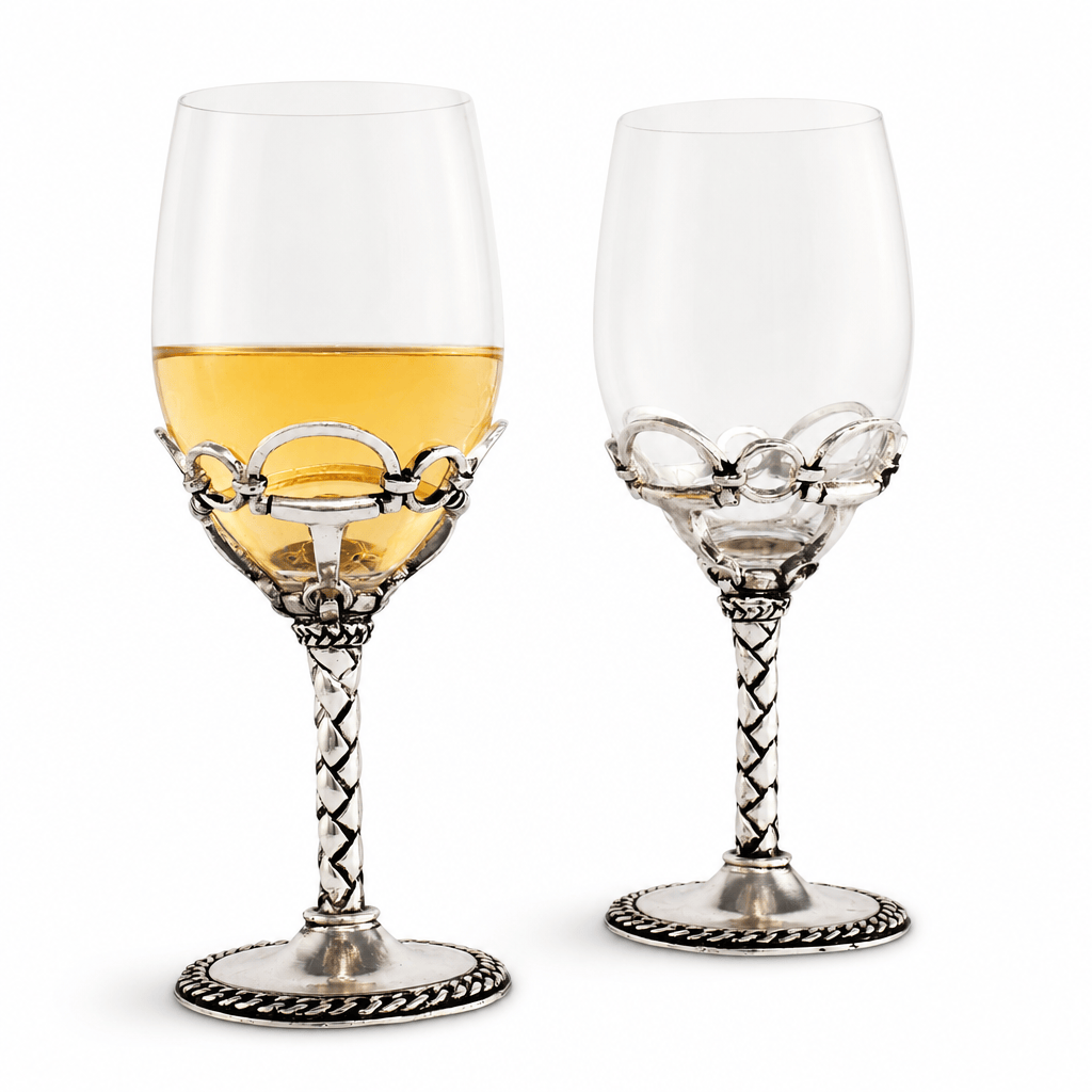 Arthur Court Equestrian Pair of Wine Glasses