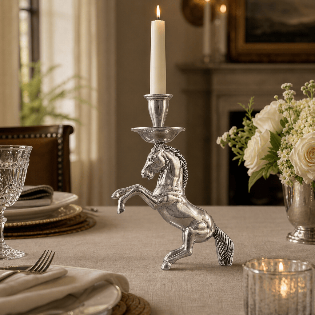 Arthur Court Rearing Horse Candlestick - Image 7