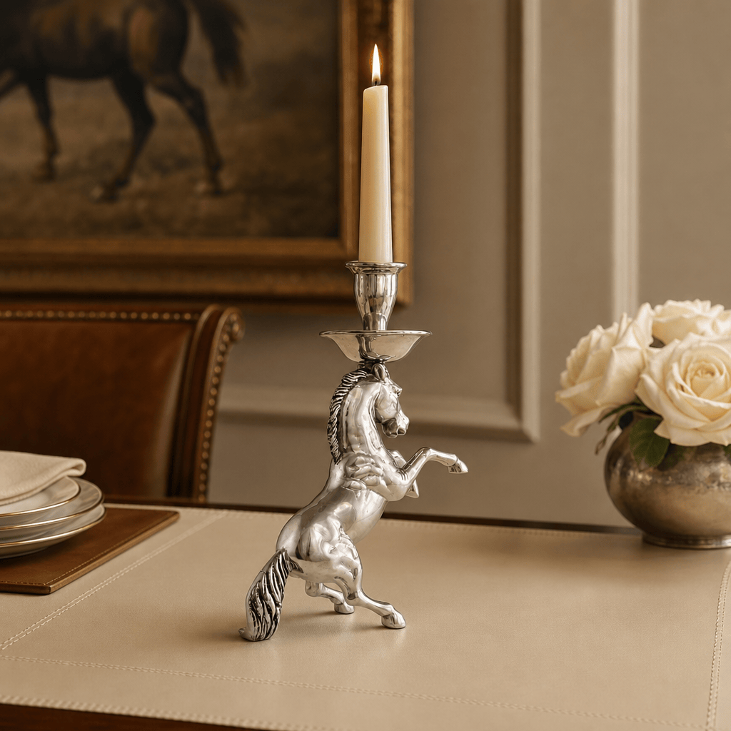 Arthur Court Rearing Horse Candlestick - Image 4