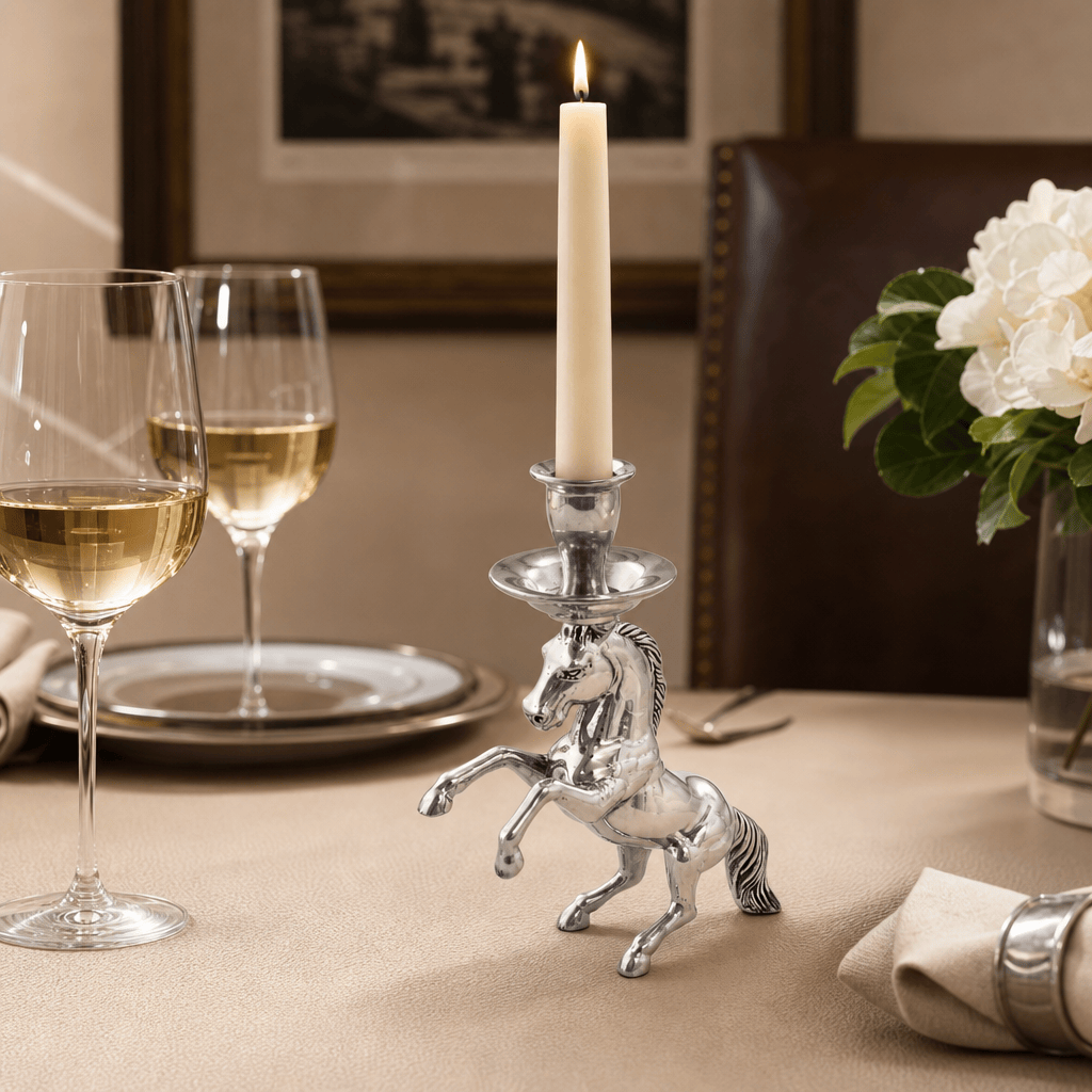 Arthur Court Rearing Horse Candlestick - Image 5