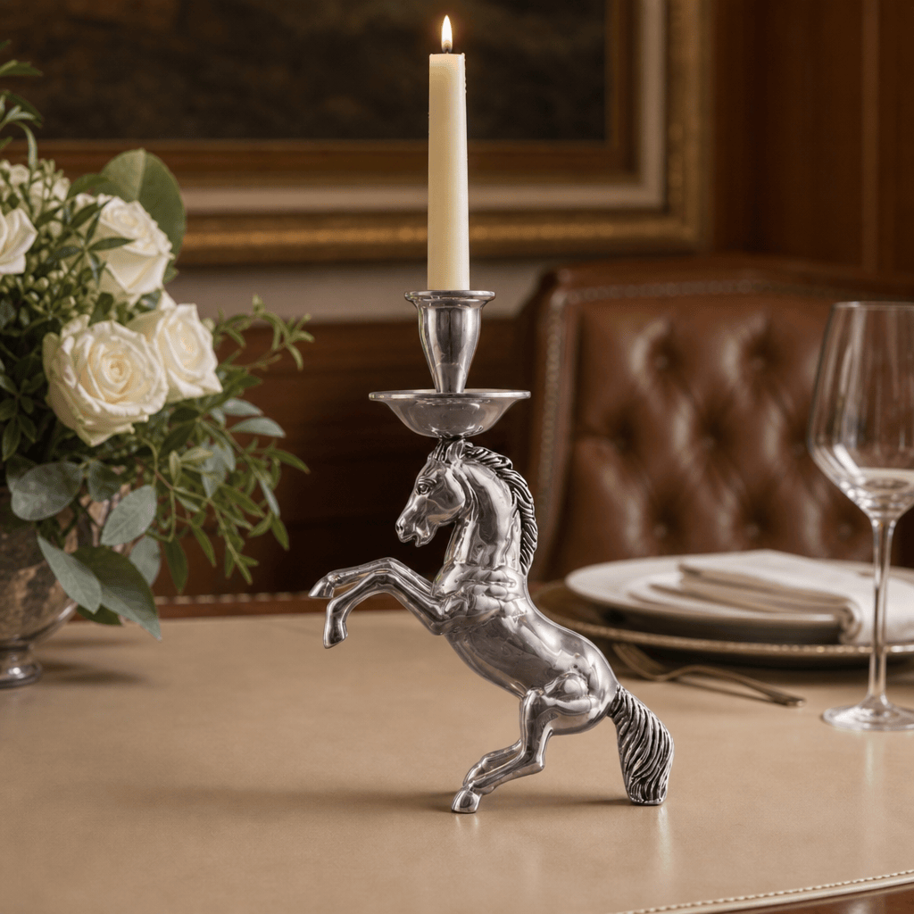 Arthur Court Rearing Horse Candlestick - Image 3