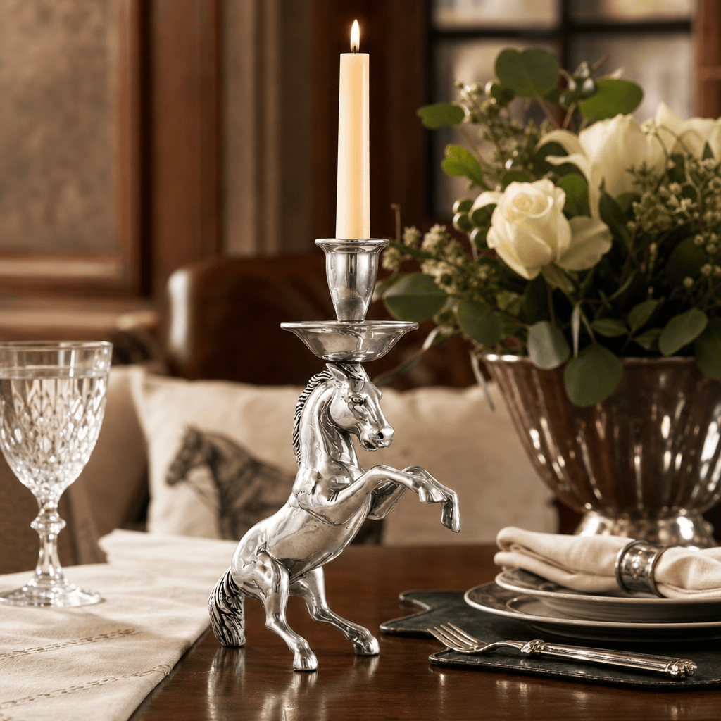 Arthur Court Rearing Horse Candlestick - Image 6