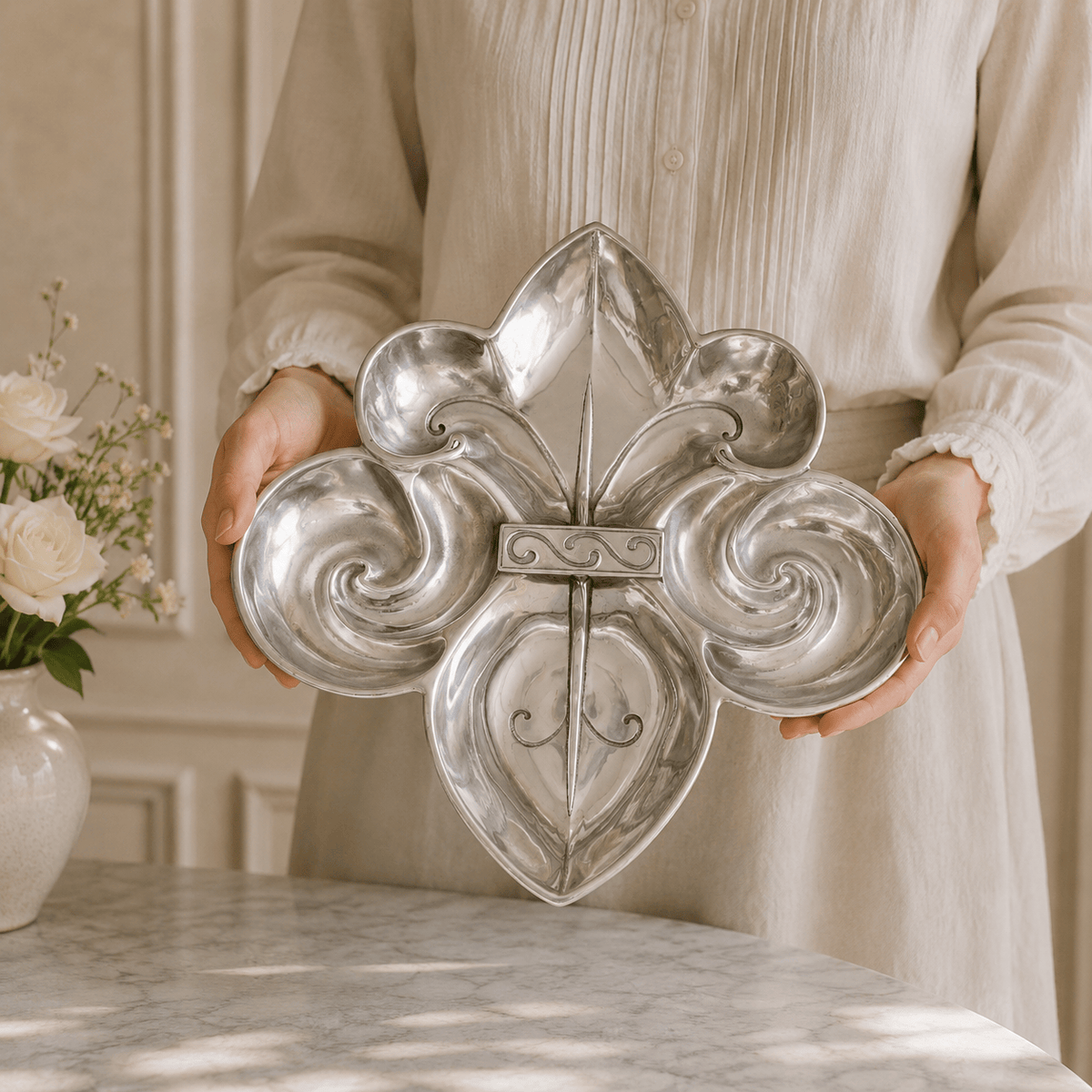 Arthur Court Fleur De Lis Serving Bowl 4 Compartment - Image 6
