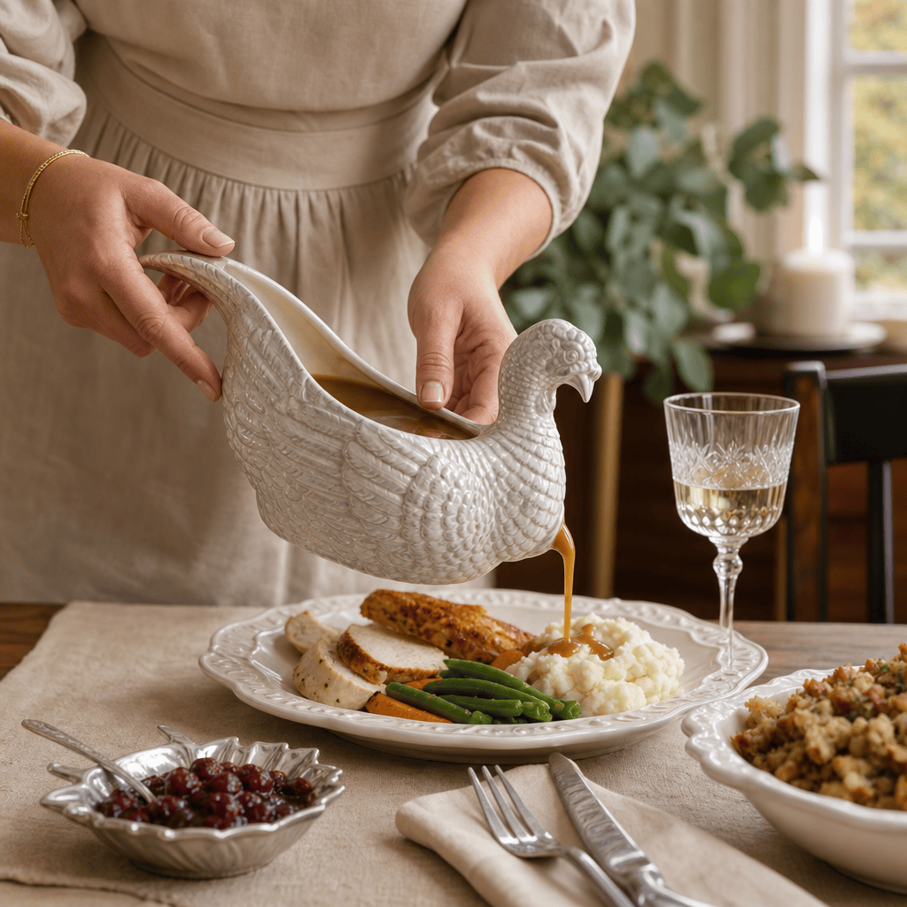 Arthur Court Stoneware Turkey Gravy Boat - Image 4