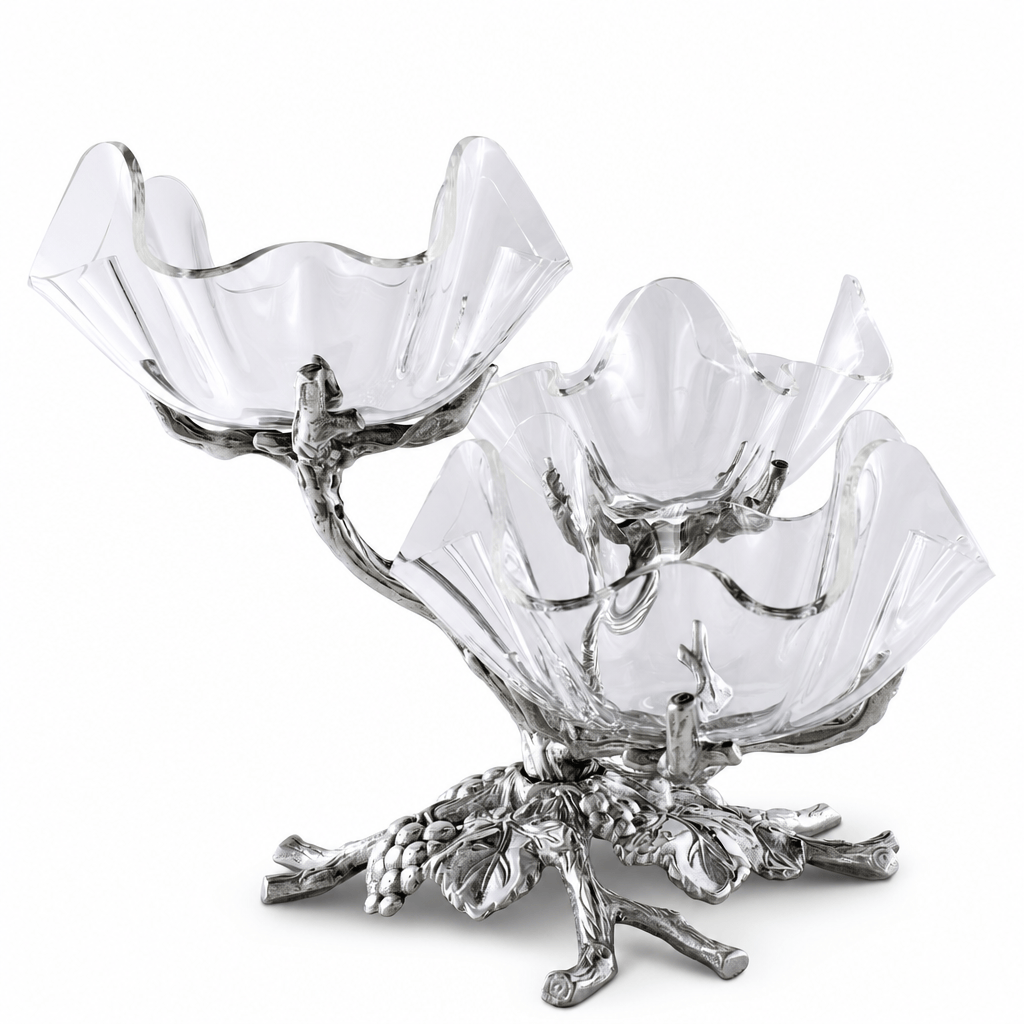 Arthur Court Grape Acrylic Bowls 3-Tiered Stand