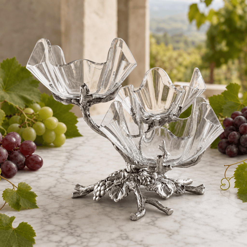 Arthur Court Grape Acrylic Bowls 3-Tiered Stand - Image 2