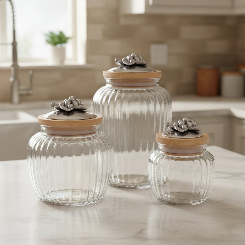 Arthur Court Grape Knob Glass Canisters - Image 4