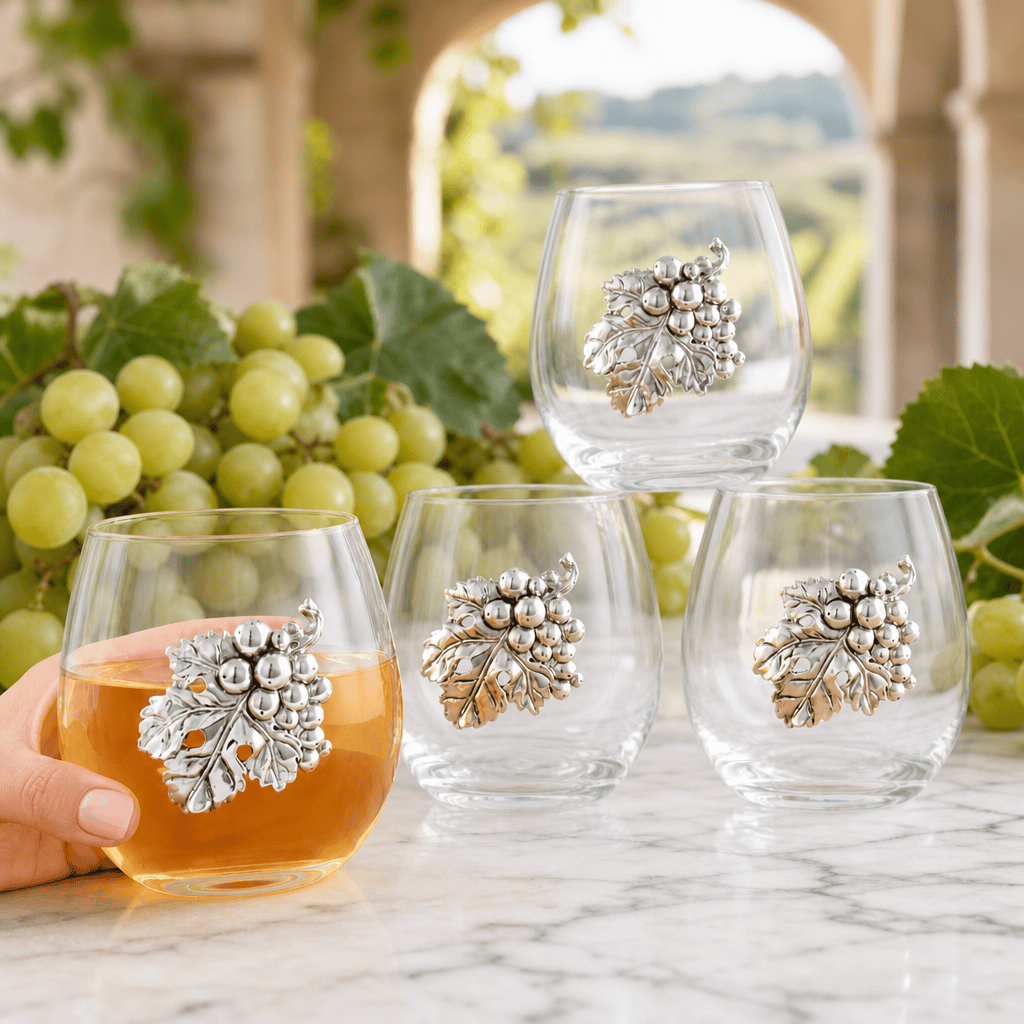 Arthur Court Grape Stemless Wine Glasses - Set of 4 - Image 3