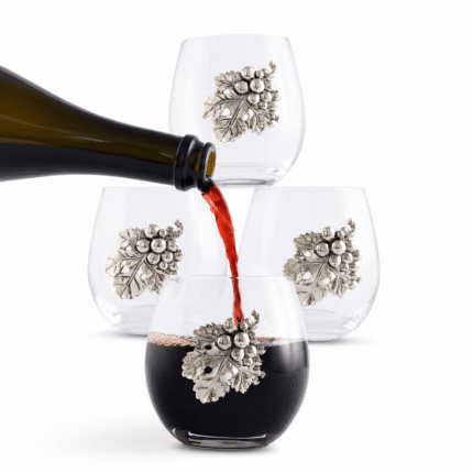 Arthur Court Grape Stemless Wine Glasses - Set of 4