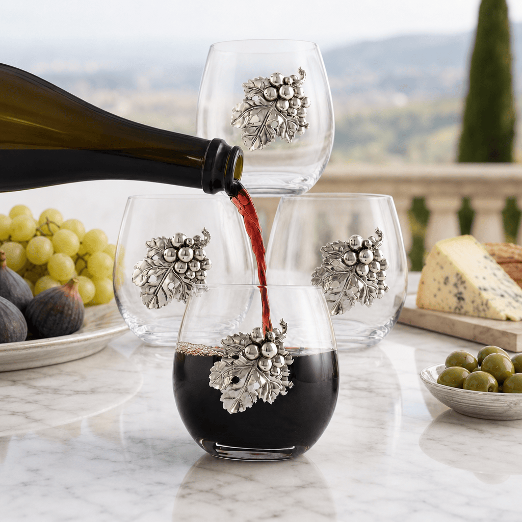 Arthur Court Grape Stemless Wine Glasses - Set of 4 - Image 4