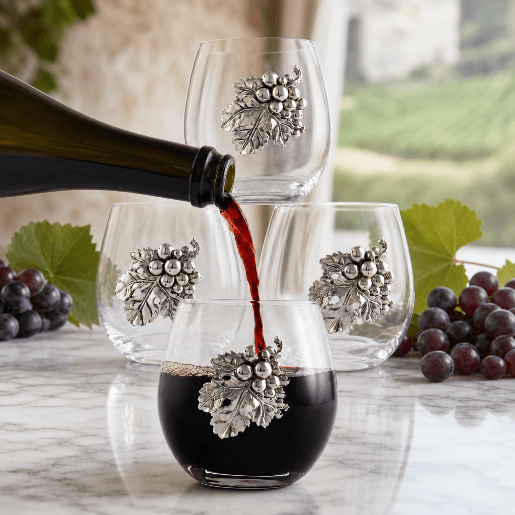 Arthur Court Grape Stemless Wine Glasses - Set of 4 - Image 2
