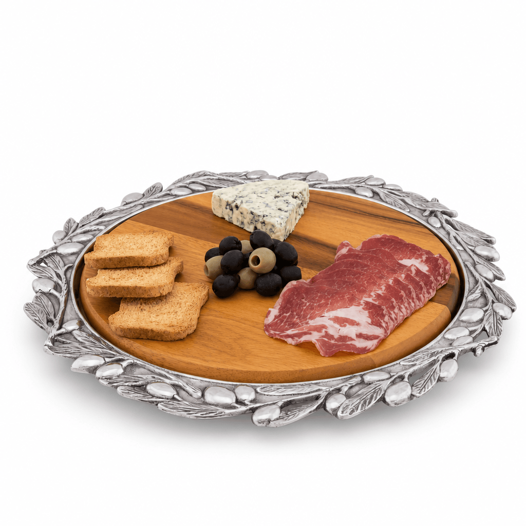 Arthur Court Olive Wood Cheese Set