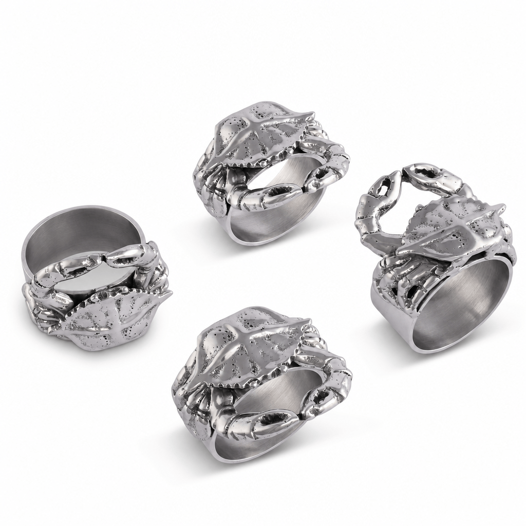 Arthur Court Crab Napkin Rings - set of 4
