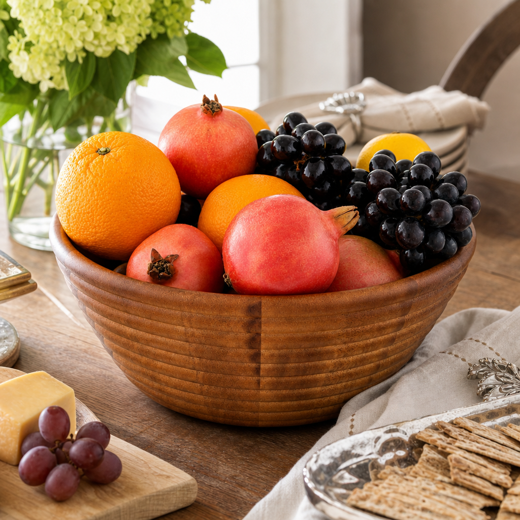 Arthur Court Bee Hive Style Wooden Acacia Salad Bowl Large - Image 6