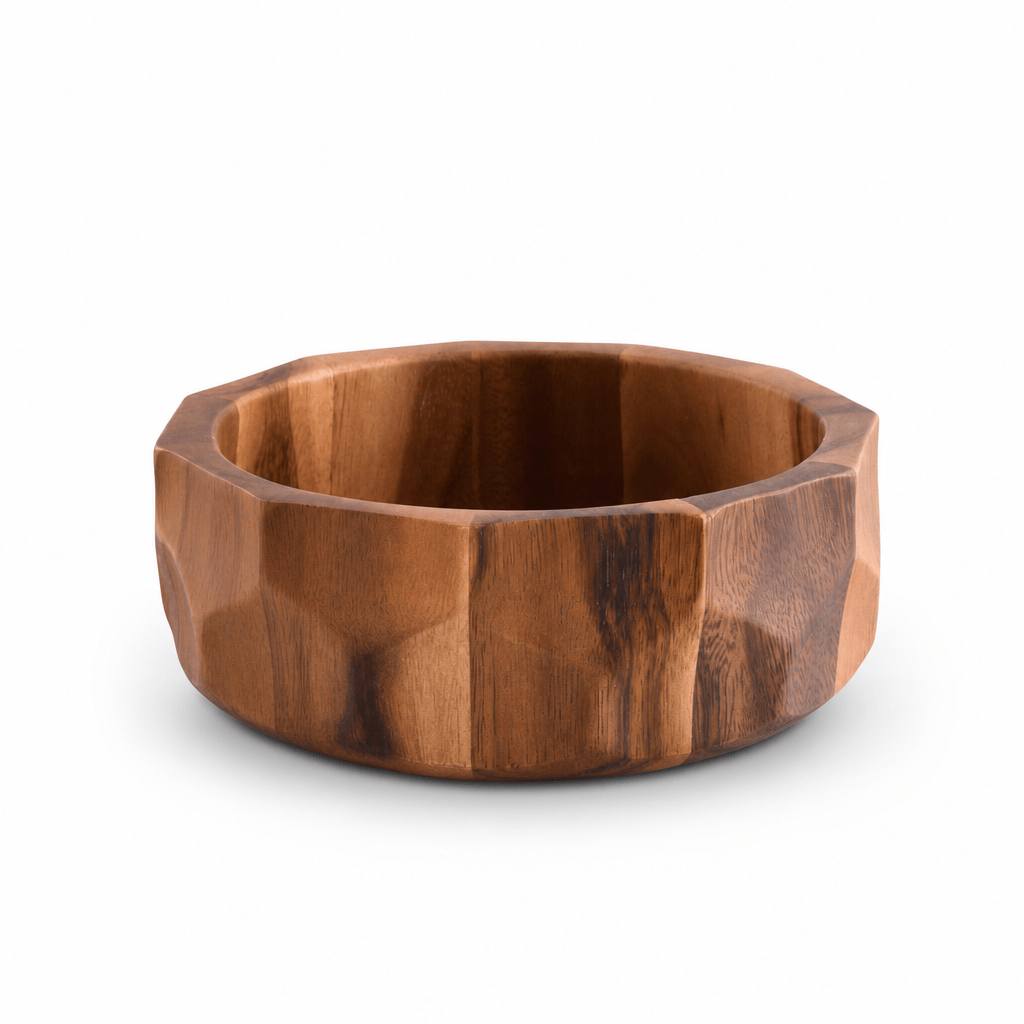 Arthur Court Diamond Pattern Single Acacia Wood Salad Bowl