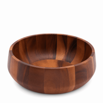 Arthur Court Modern Round Acacia Wood Salad Bowl Large