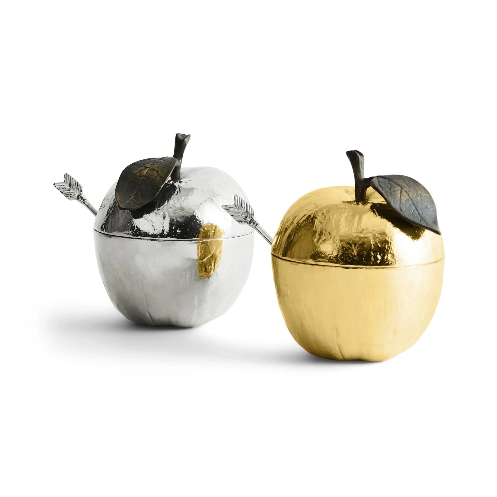 Michael Aram Apple Honey Pot with Spoon Nickelplate