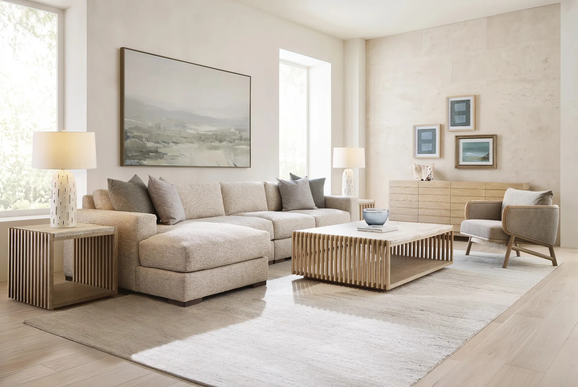 Light-filled Bernhardt living room