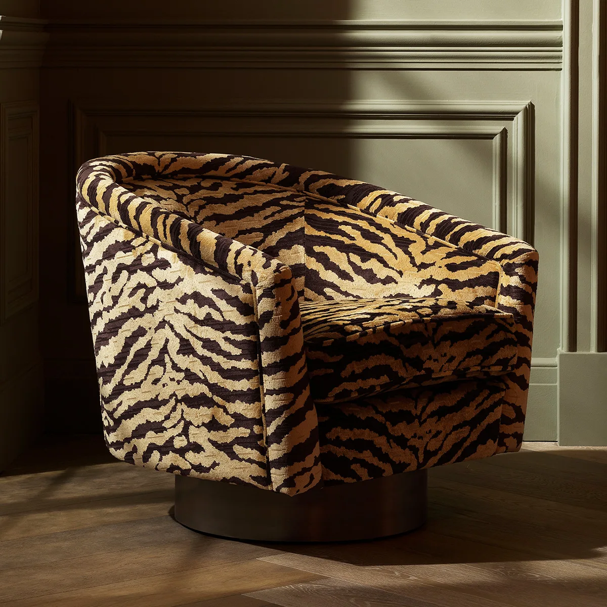 Tiger print accent chair