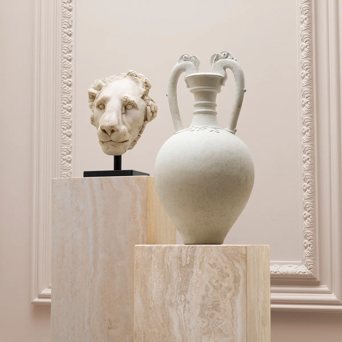 Sculpture and vase